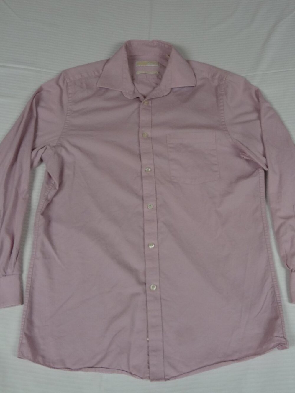 MICHAEL KORS PINK LONG SLEEVE BUTTON UP SHIRT MENS SIZE 16 L776